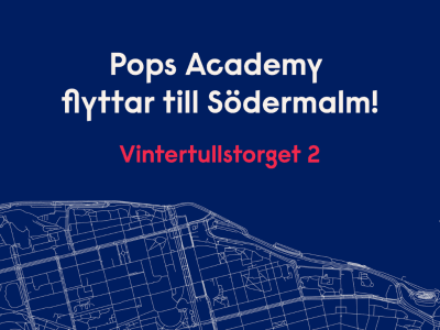 Karta där Pops Academy Stockholm ligger på Södermalm.