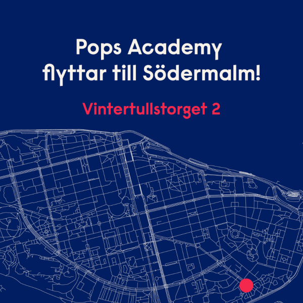 Karta där Pops Academy Stockholm ligger på Södermalm.
